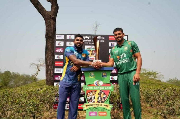 সিলেটে টি-টোয়েন্টি সিরিজের ট্রফি উন্মোচন করা হয়েছে