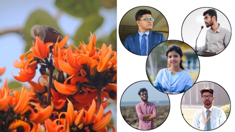 পলাশের স্পর্শে মনোমুগ্ধকর বরিশাল বিশ্ববিদ্যালয়