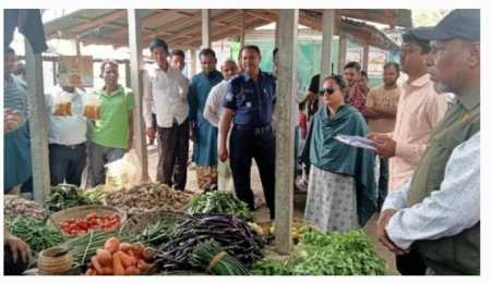ডোমারে বাজার মূল্য তালিকা না থাকায় ভ্রাম‍্যমান আদালতে জরিমানা ১০ হাজার টাকা। 