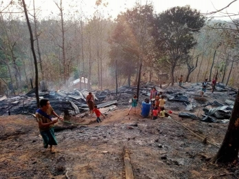 দুর্গম ভাঙামুড়ায় আগুনে পুড়লো ৪ টি বসতবাড়ি 