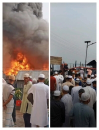 জাজিরার মঙ্গলমাঝিরঘাটে ভয়াবহ  অগ্নিকান্ড!