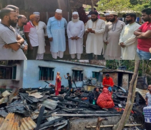আগুনে ক্ষতিগ্রস্থ পরিবারকে পিরোজপুর  জেলা জামায়াতের আর্থিক সহায়তা প্রদান।
