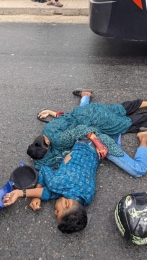 নারায়ণগঞ্জ সড়ক দুর্ঘটনায় মোটরসাইকেল আরোহী দুইজন নিহত।