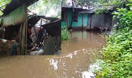 নোয়াখালীর সেনবাগের অধিকাংশ গ্রাম বন্যায় প্লাবিত