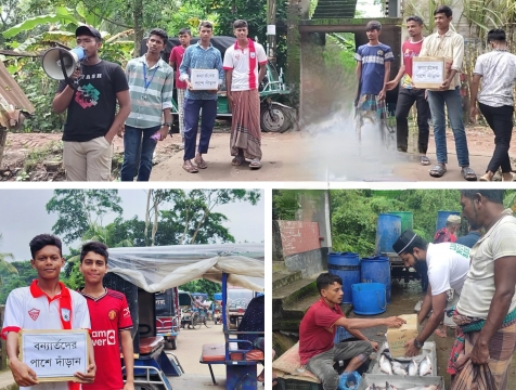বন্যার্তদের পাশে দাঁড়াল আমতলীর সাধারণ শিক্ষার্থীরা