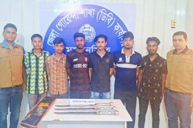 ময়মনসিংহে জেলা গোয়েন্দা পুলিশের অভিযানে ডাকাত দল গ্রেফতার