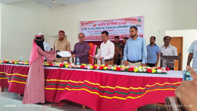 জাতীয় যুব দিবস উপলক্ষে যুব র‍্যালী,বৃক্ষ রোপন,আলোচনা,চেক ও প্রশিক্ষনার্থীদের সনদপত্র বিতরণ।