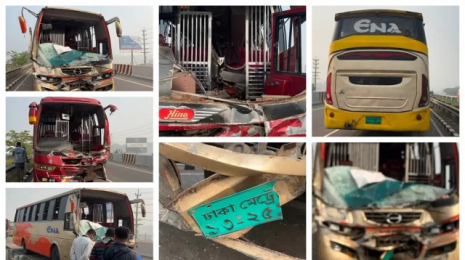 ঢাকা-মাওয়া এক্সপ্রেসওয়েতে বেশ কয়েকটি গাড়ির সংঘর্ষে একজন নিহত হয়েছেন