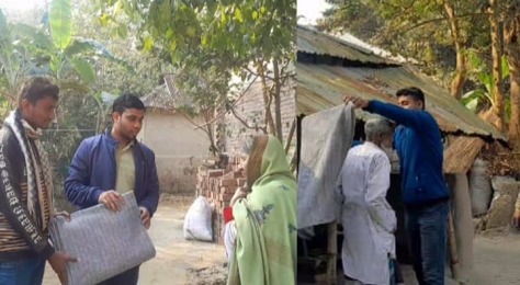 পীরগঞ্জে অসহায় দরিদ্র মানুষের মাঝে একতাবন্ধন যুব ফোরামের শীতবস্ত্র বিতরণ