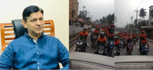 বিএনপি নেতার নামে স্লোগান দিয়ে মোটরসাইকেল শোডাউন