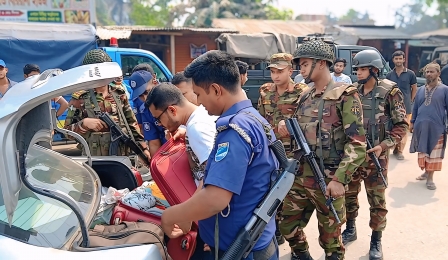 ঈদযাত্রায় যানজট নিরসনে টাঙ্গাইলে পুলিশ-সেনাবাহিনীর কঠোর অবস্থান