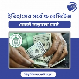 ইতিহাসের সর্বোচ্চ রেমিটেন্স রেকর্ড ছাড়ালো মার্চে
