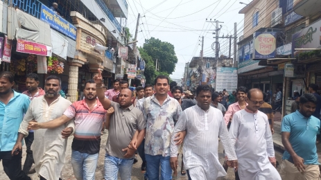 ‎কিশোরগঞ্জে জেলা যুবদলের বিক্ষোভ মিছিল
