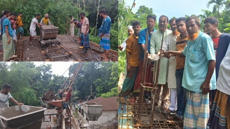 পরানগঞ্জ ইউনিয়নের পুকুর পাড় মসজিদের ছাদ ঢালাইয়ের উদ্বোধন