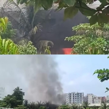 উত্তরায় মাইলস্টোন স্কুলের পাশে বিমান বাহিনীর প্রশিক্ষণ বিমান বিধ্বস্ত