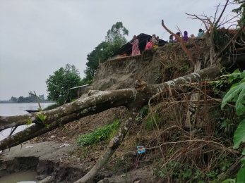 নদী ভাঙনে বিলীন হচ্ছে ঘরবাড়ি, আতঙ্কে নদীপাড়ের মানুষ