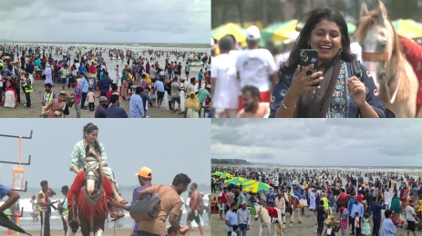 Tourists Flock to Bangladesh’s Cox’s O Bazar in Festive Mood