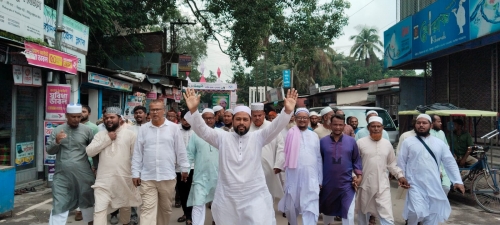 সৈয়দপুরে জামায়াতে ইসলামীর দাঁড়িপাল্লা মার্কার নির্বাচনী প্রচারণা। 