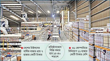 বিক্রিতে ভাটা, গুদামে জমছে টাইলসের পাহাড়