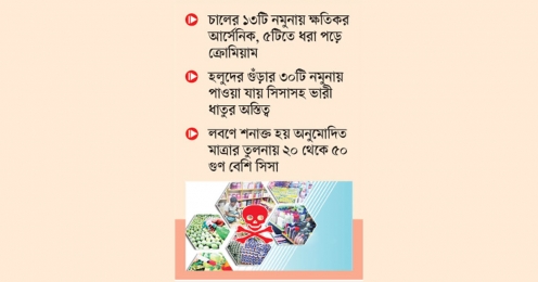 বাজারে চাল,হলুদ,লবণে মিলছে সিসাসহ ভারী ধাতুর অস্তিত্ব      