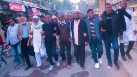 ওসমান হাদীর উপর সশস্ত্র হামলার প্রতিবাদে নলছিটিতে বিএনপির  বিক্ষোভ মিছিল।