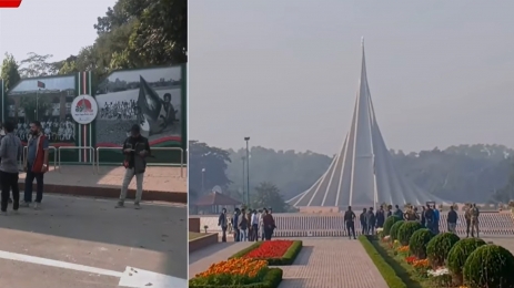 মহান বিজয় দিবস উপলক্ষে বর্ণিল সাজে প্রস্তুত জাতীয় স্মৃতিসৌধ  