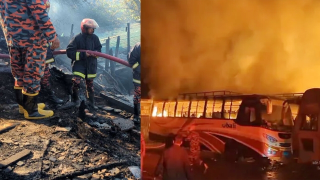 রাঙ্গামাটিতে ভয়াবহ আগুনে পুড়ল ৩টি যাত্রীবাহী বাস   