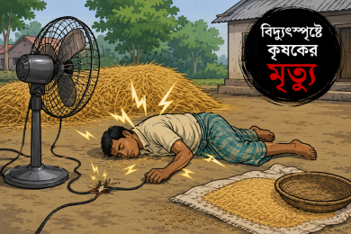 ধান মাড়াইয়ের সময় বিদ্যুৎস্পৃষ্টে কৃষকের মৃত্যু, বকশীগঞ্জে শোকের ছায়া